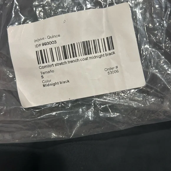 Quince Women’s Comfort Stretch Trench Coat – Midnight BlackBeltedNWT